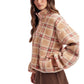 Plaid Sherpa Fleece Snap Pullover