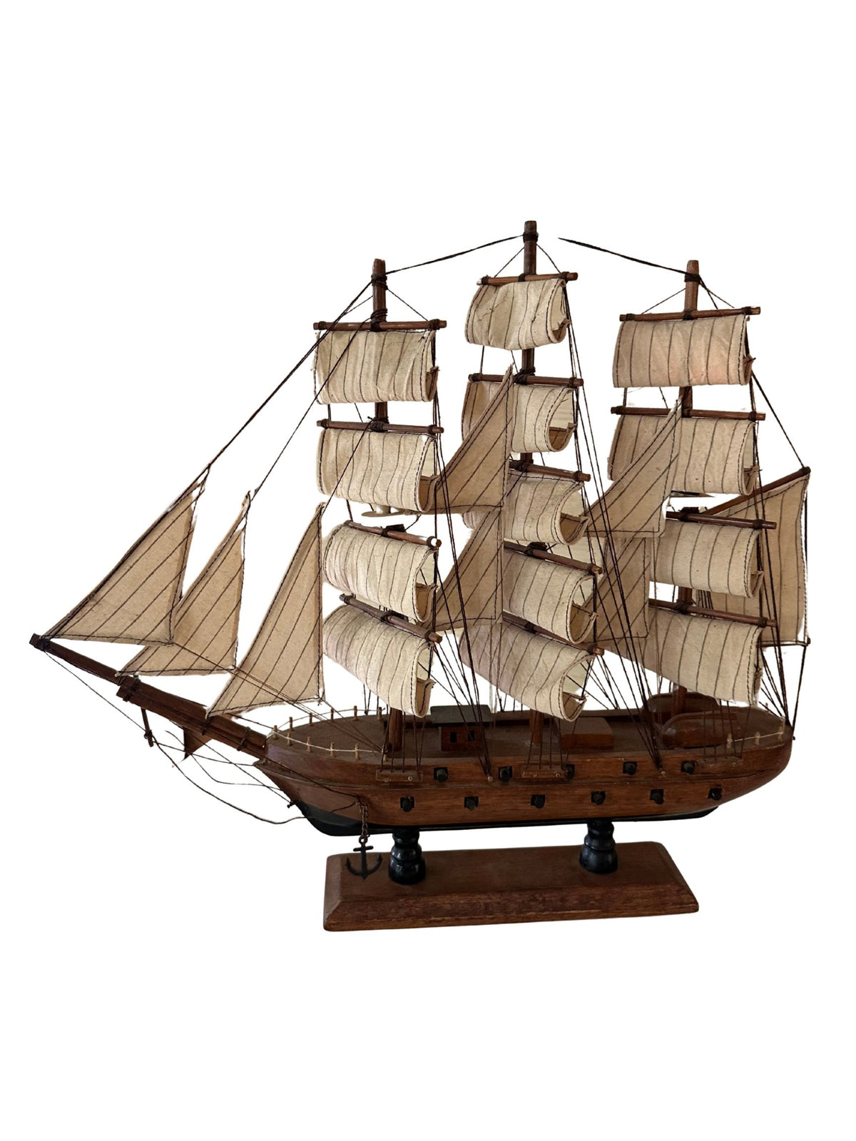 Vintage Wooden Model Sailing Ship - Pick Up Only
