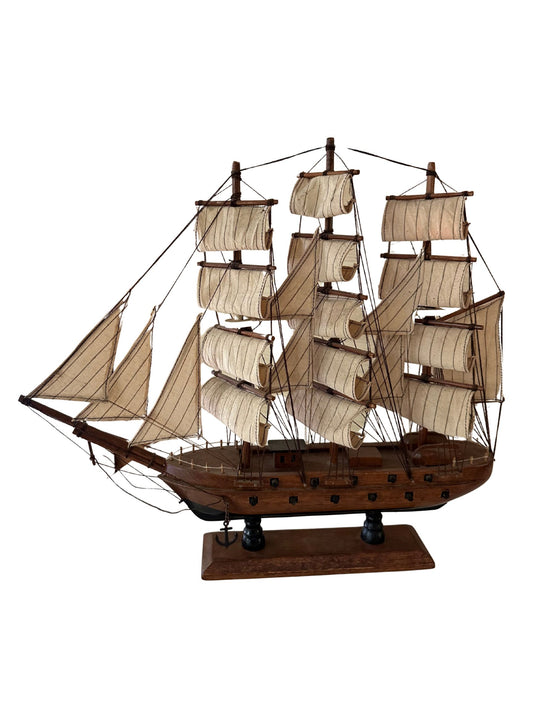 Vintage Wooden Model Sailing Ship - Pick Up Only