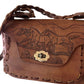 Vintage Tooled Leather Horse Shoulder Bag