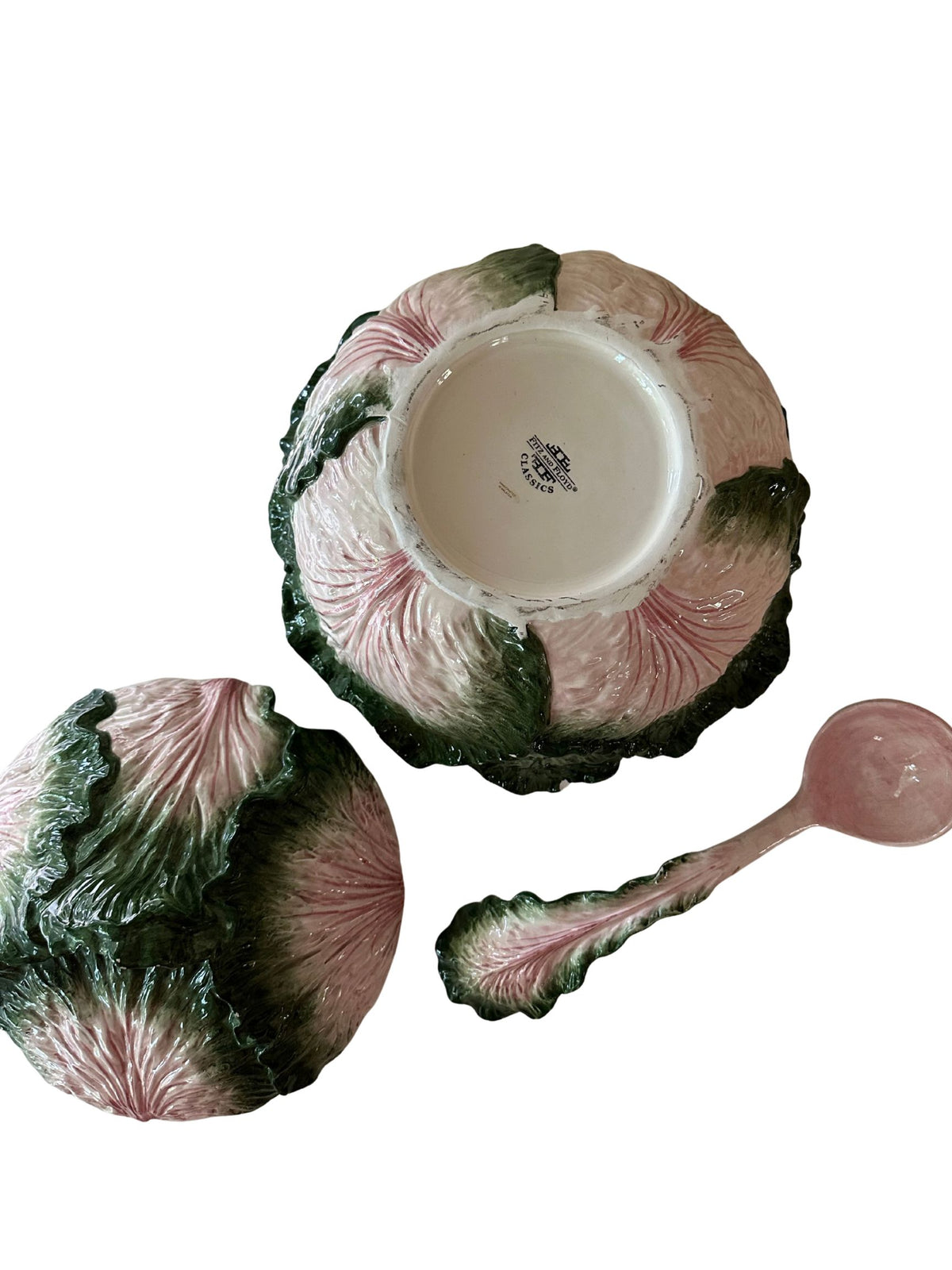 Vintage Fitz and Floyd Cabbage Tureen with Ladle - Pick Up Only