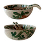 Vintage Hand-Painted Vegetable Salad Bowl Set - Pick Up Only