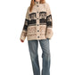 Marled Fuzzy Knit Button Down Sweater Cardigan