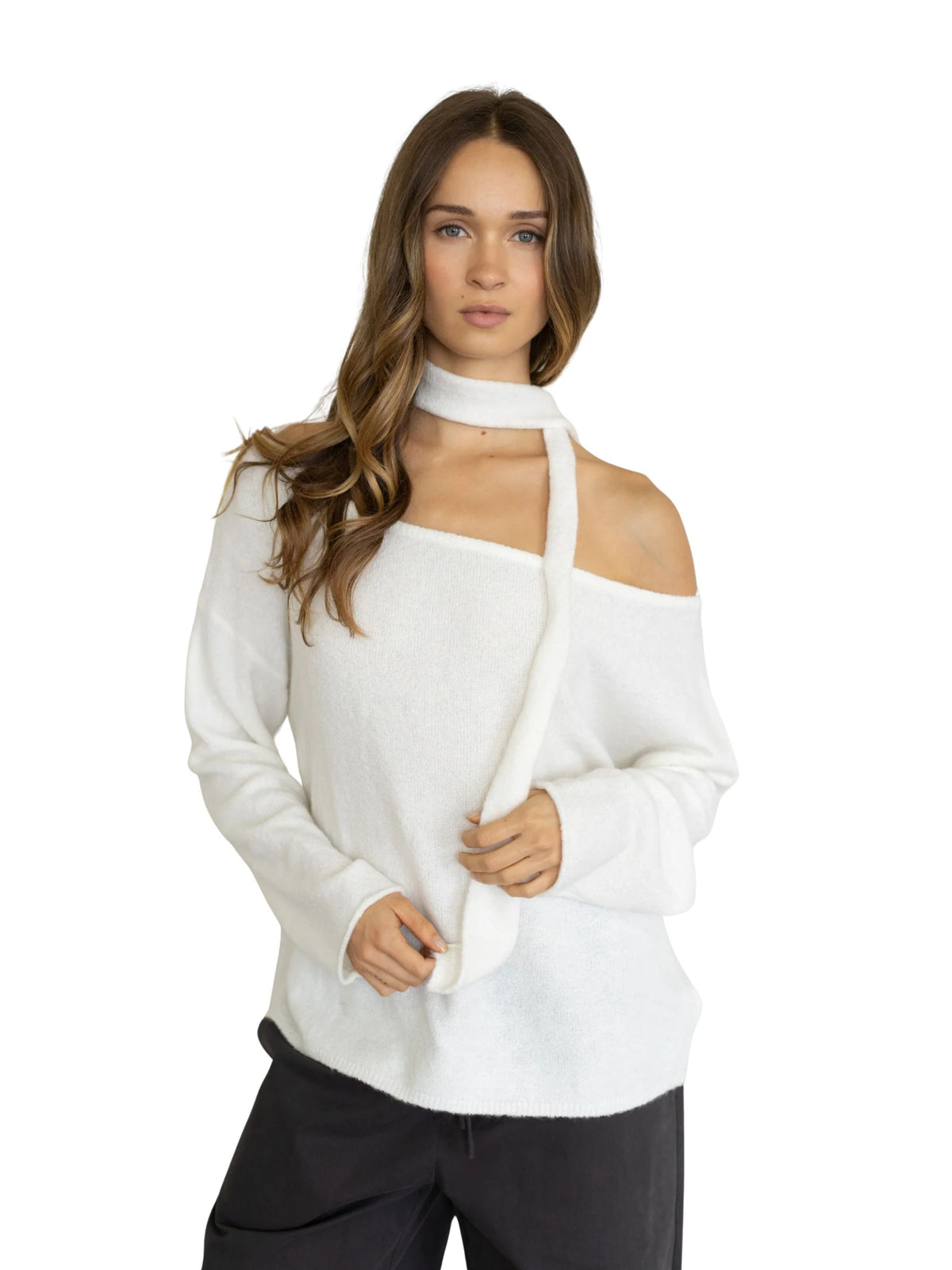 Oversized Piper Pullover w/ Neck Scarf