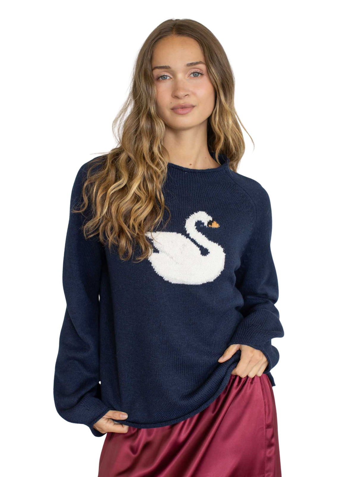 Navy Swan Sweater