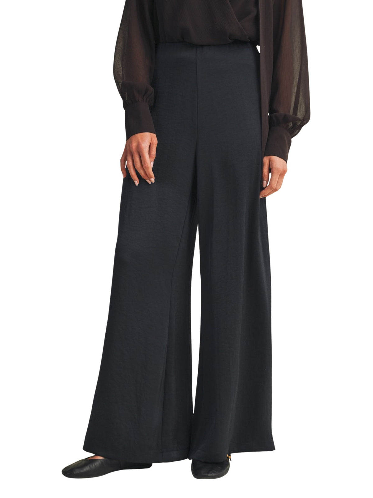 Wide-leg Center Seam Pull-on Trousers