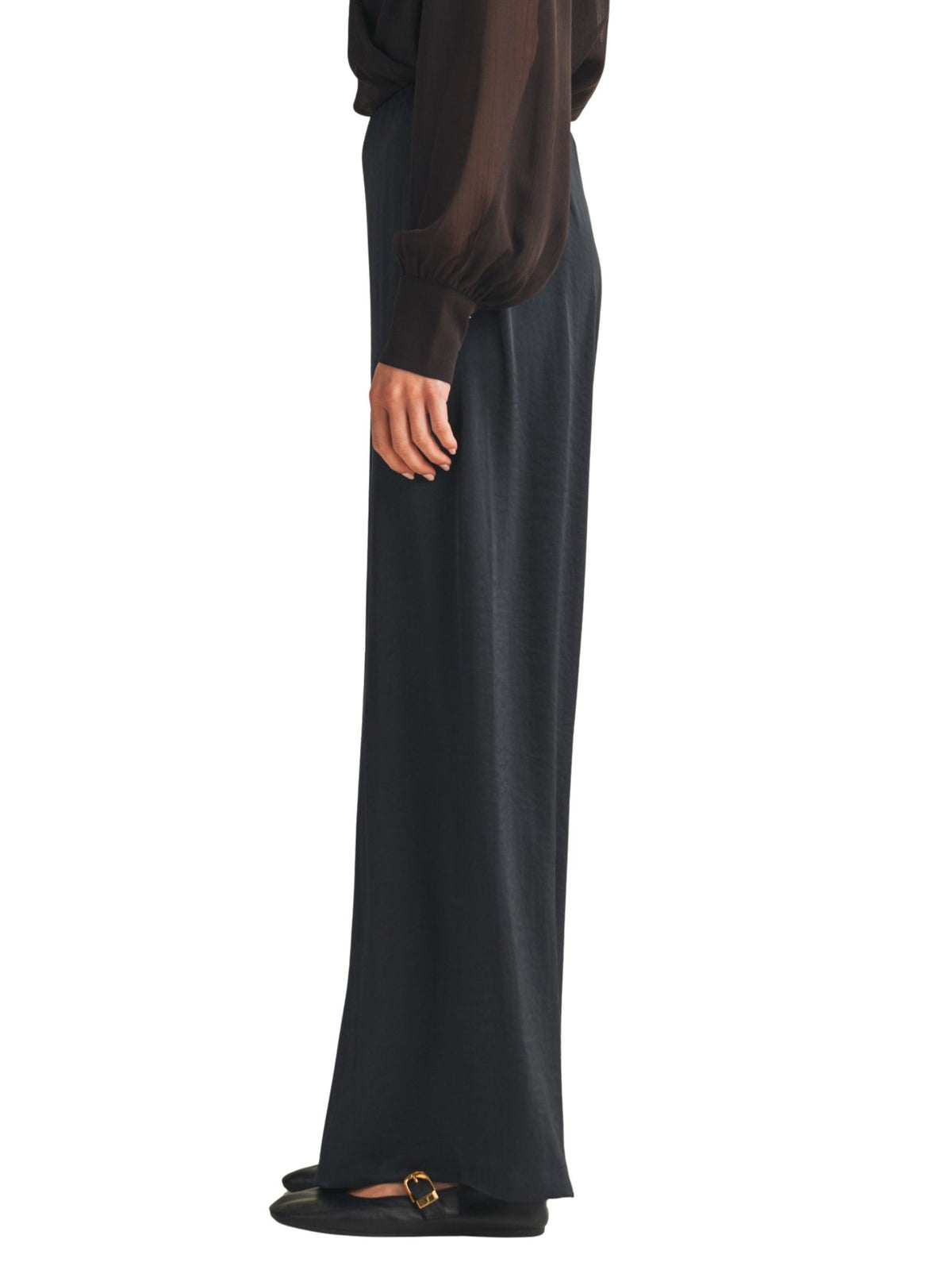 Wide-leg Center Seam Pull-on Trousers