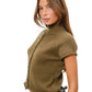 Jenna Button Up Knit Top - Olive