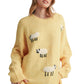 Fuzzy Sheep Motif Sweater Pullover