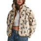 Floral Print Fluffy Fleece Jacket