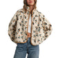 Floral Print Fluffy Fleece Jacket
