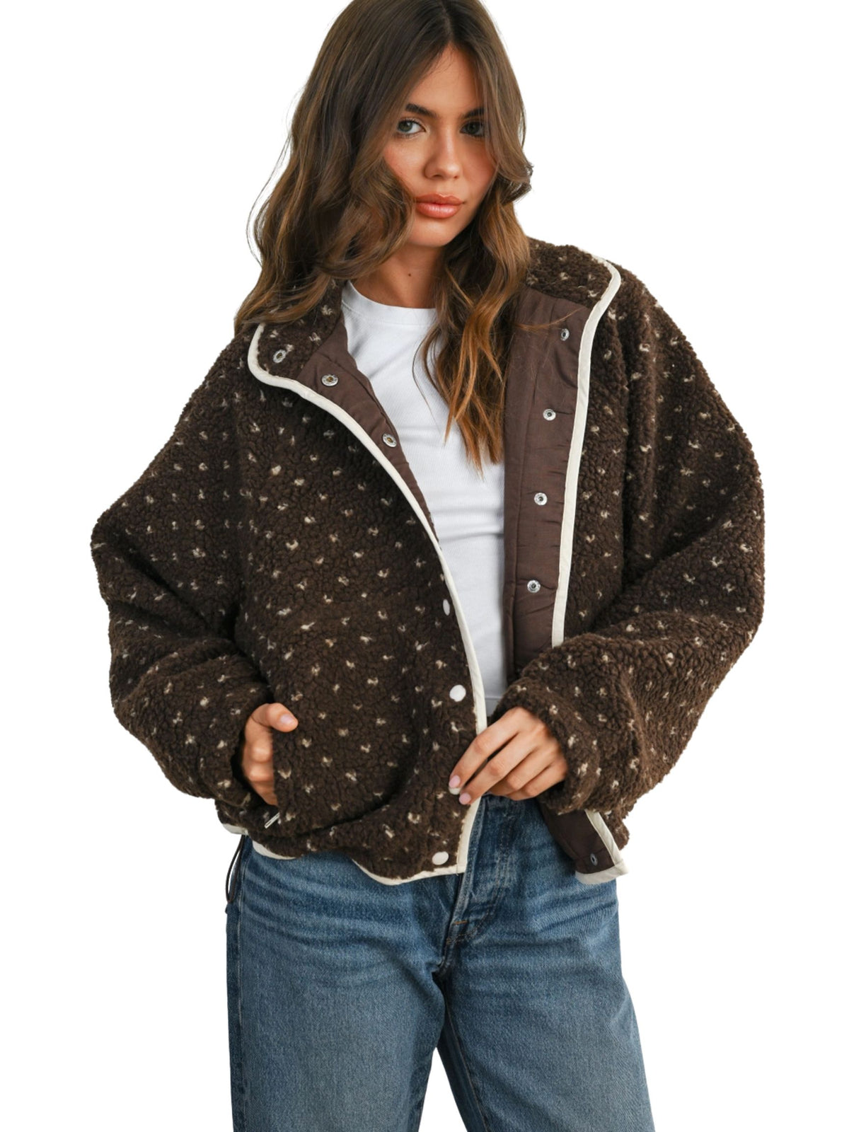 High Pile Fleece Puffer Jacket