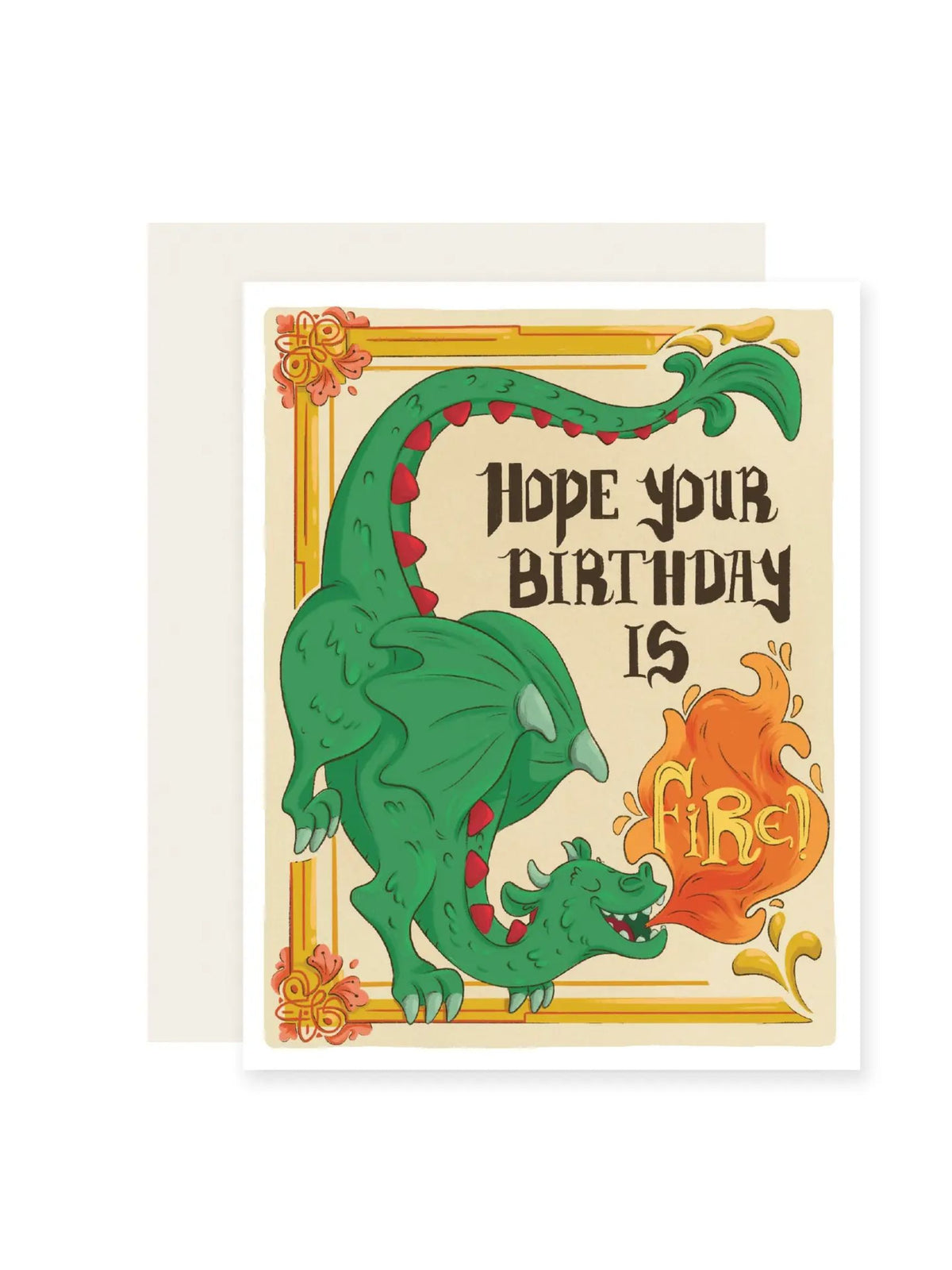 Fire Birthday Dragon Card