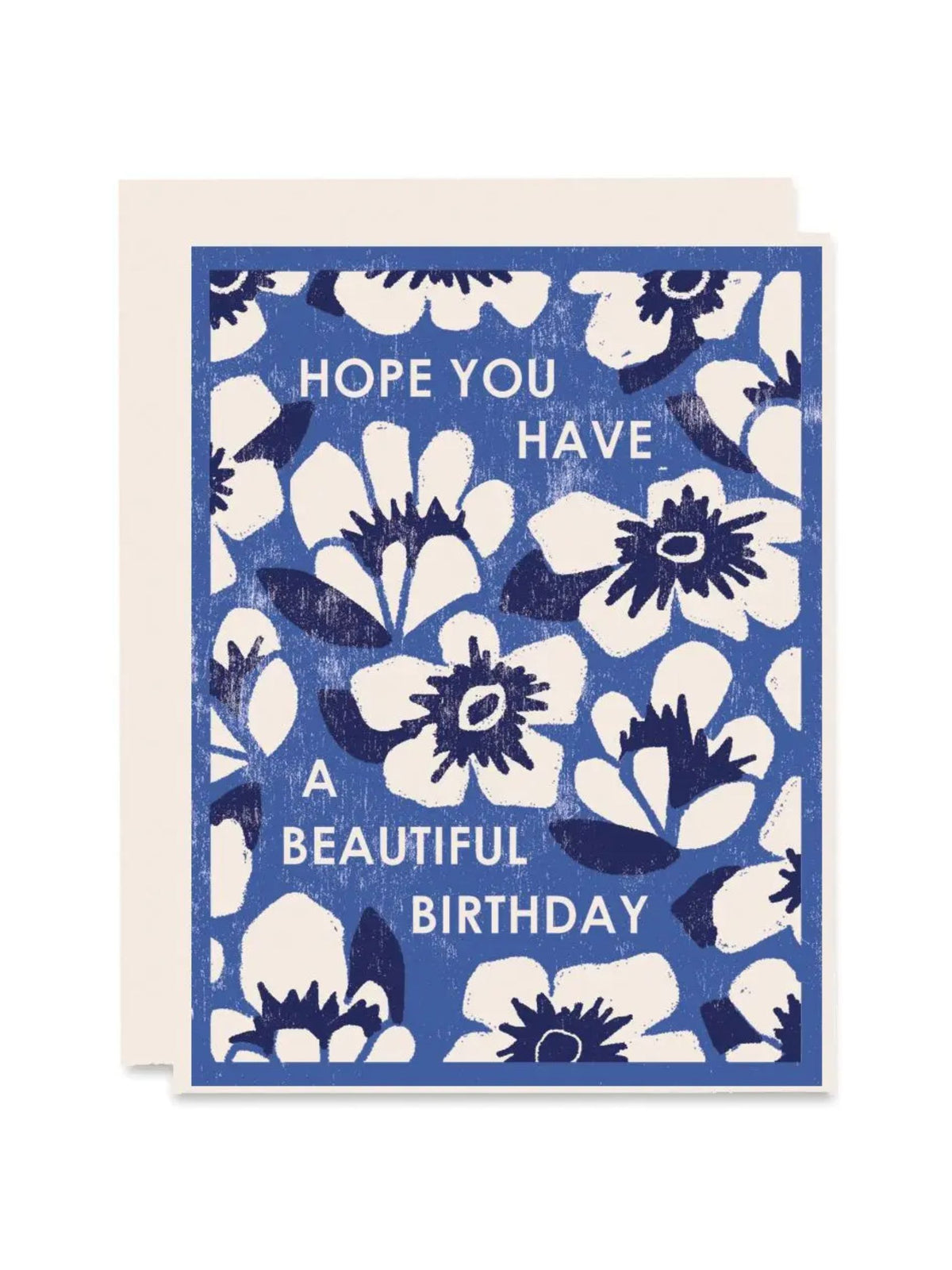 Blue Floral Garden Beautiful Birthday Card