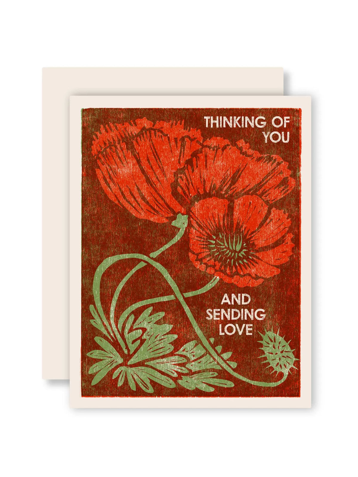 Thinking of You (Red Poppies) Friendship Card