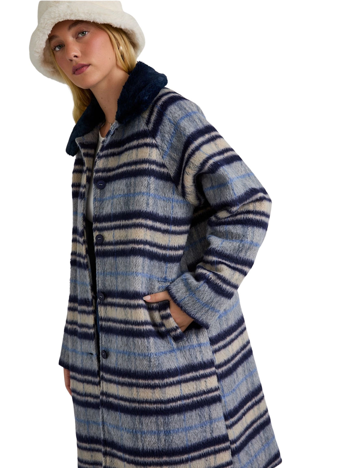 A-Line Plaid Coat