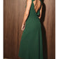 Boat Neck Cowl Back Bias Cut Midi Dress