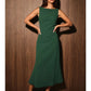 Boat Neck Cowl Back Bias Cut Midi Dress
