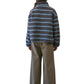 Cozy Stripe Sherpa Half Zip Pullover