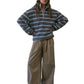 Cozy Stripe Sherpa Half Zip Pullover