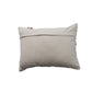 Cotton Slub Lumbar Pillow with Hand-Embroidered Flowers