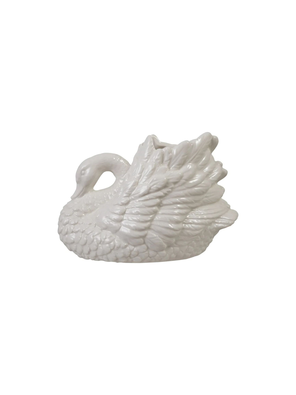 Stoneware Swan Shaped Vase