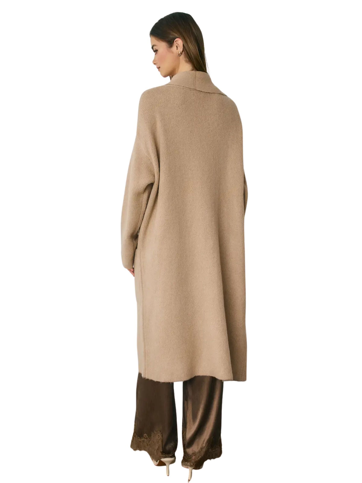 Relaxed Open Front Long Cardigan