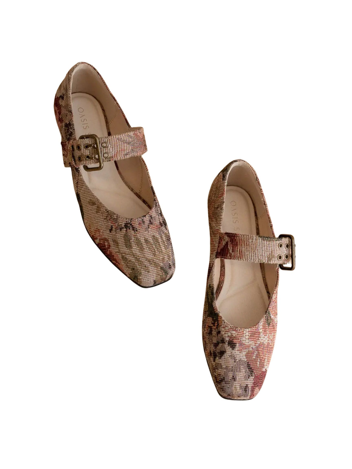 The Soho Mauve Tapestry Ballet Flat w/ Buckle