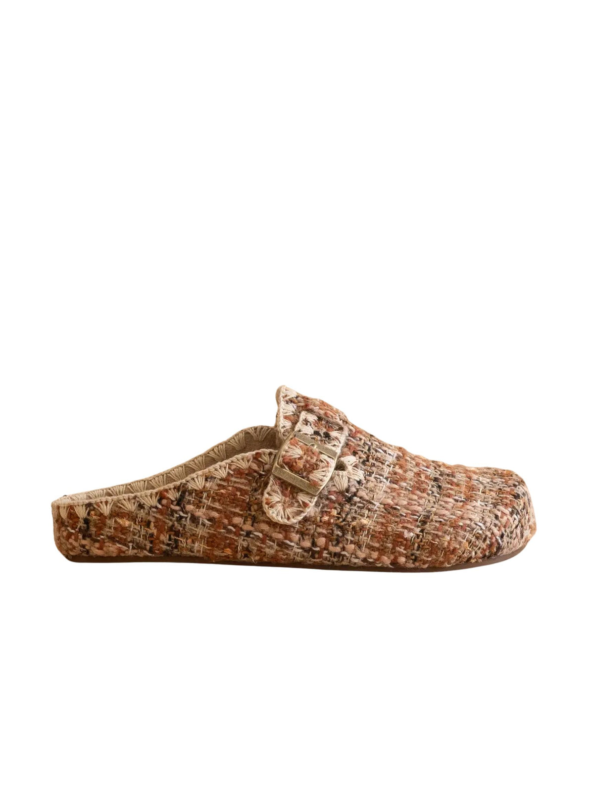The Teri Chai Tweed Buckle Mule