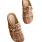 The Teri Chai Tweed Buckle Mule
