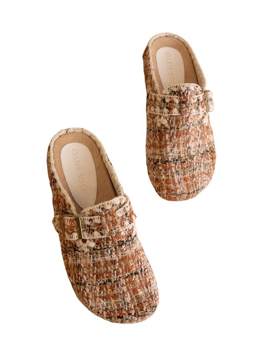The Teri Chai Tweed Buckle Mule