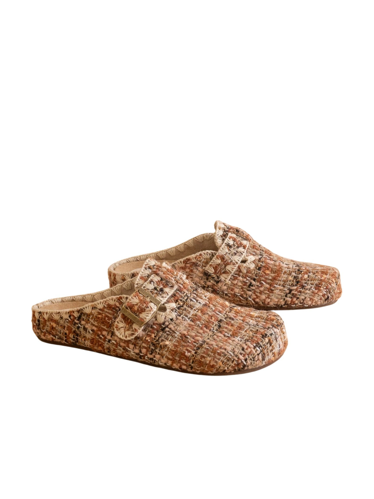 The Teri Chai Tweed Buckle Mule