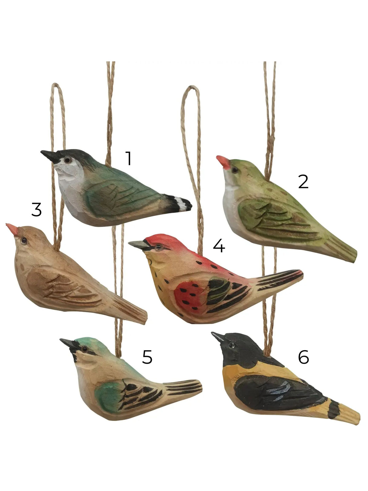 Carved Wood Bird Ornament