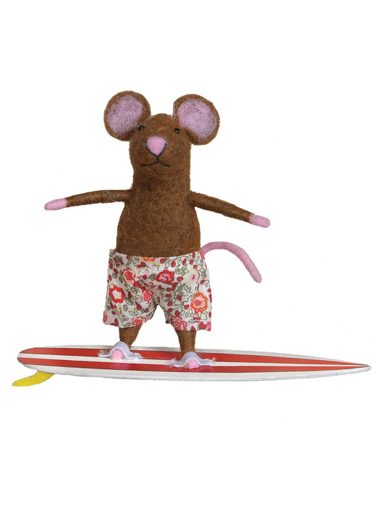 Felt Surfer Mouse Ornament