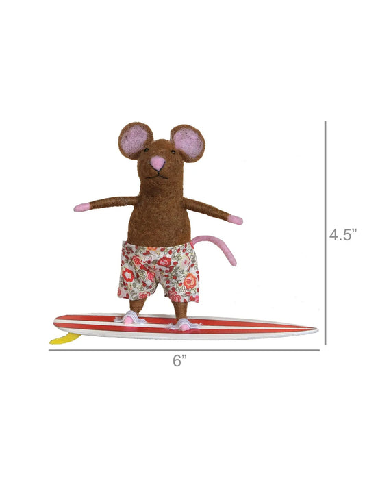 Felt Surfer Mouse Ornament