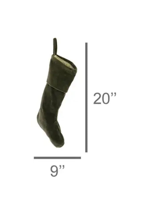 Sage Green Velvet Stocking