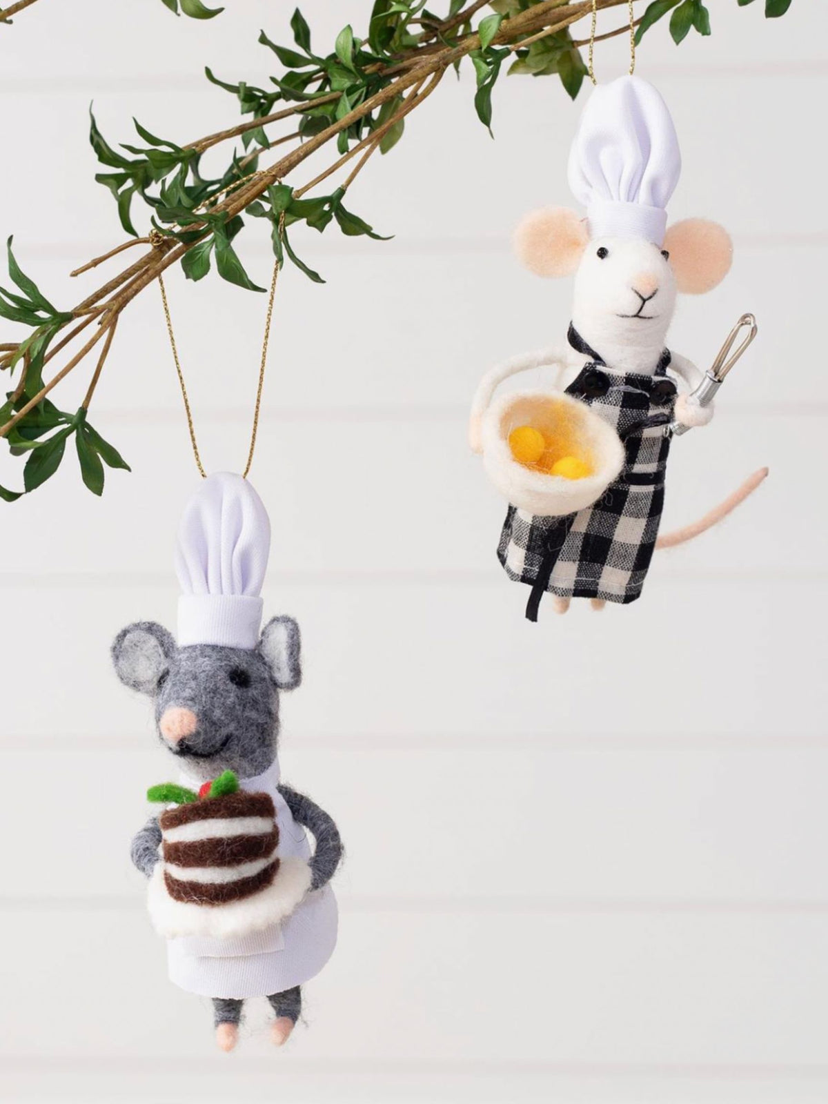 Felt Wool Baker Mouse Ornament