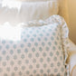 Rosehill Cottage Ruffle Block Print Throw Pillow