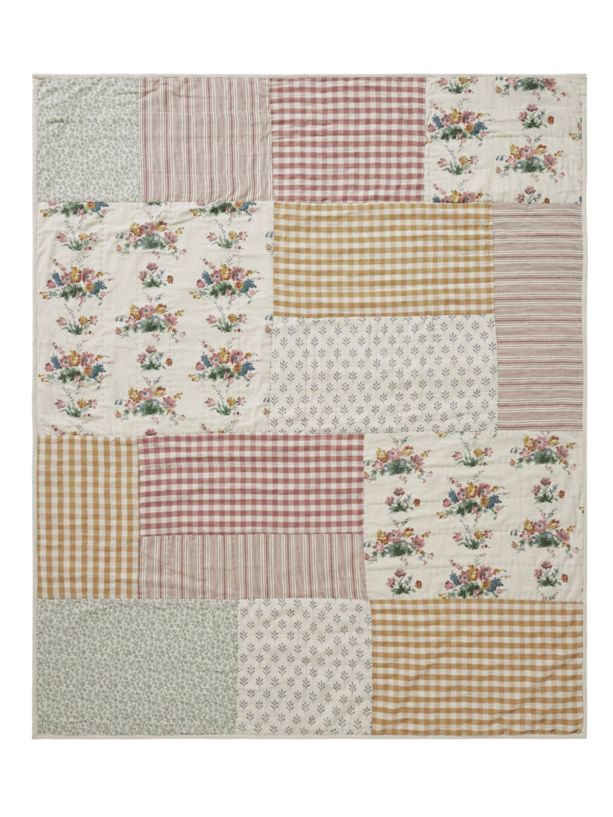 Rosehill Cottage Floral Patchwork Throw
