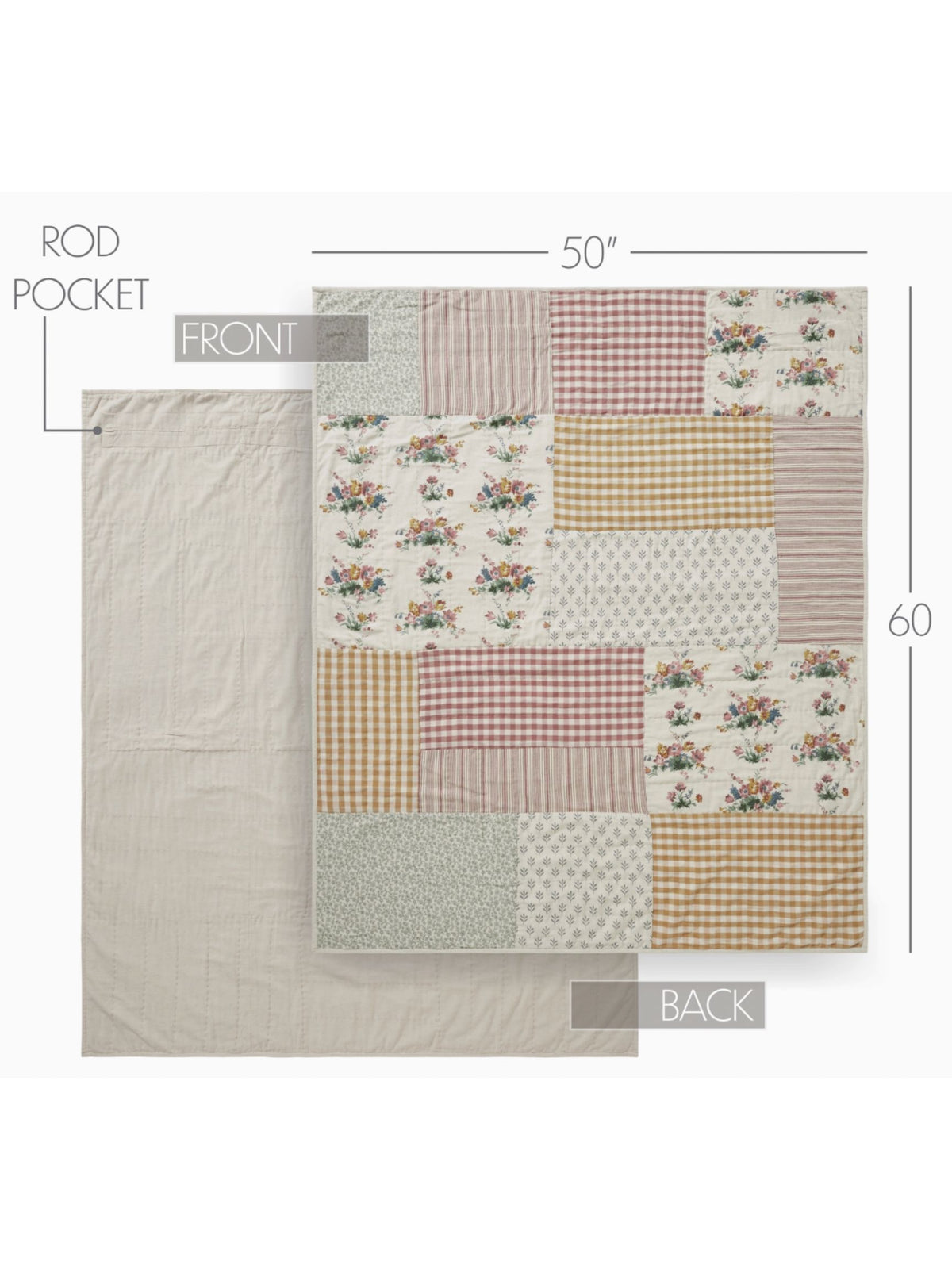 Rosehill Cottage Floral Patchwork Throw