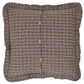 Coffee Brown Plaid Ruffled Euro Pillow