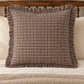 Coffee Brown Plaid Ruffled Euro Pillow