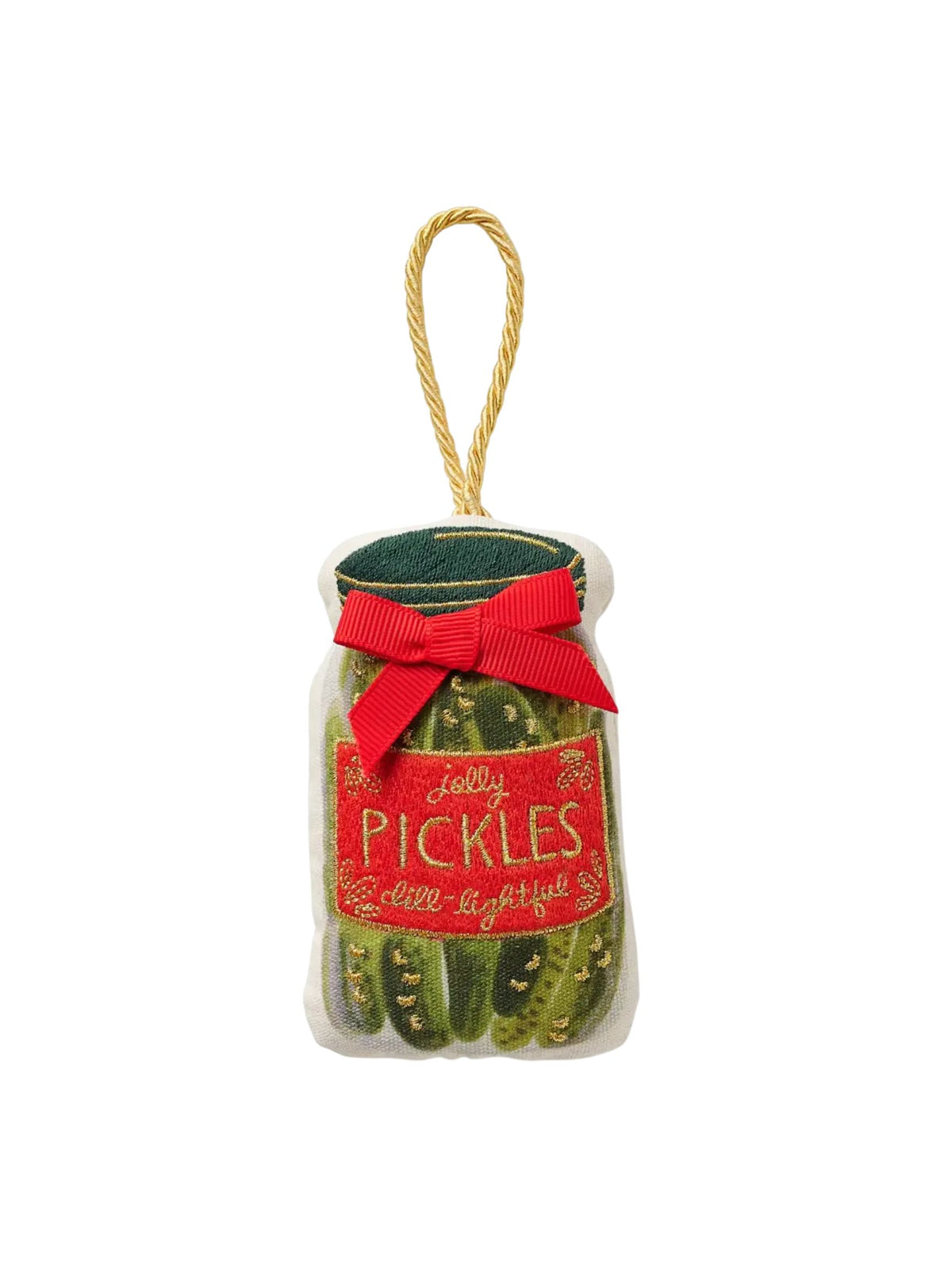 Pickle Jar Embroidered Ornament