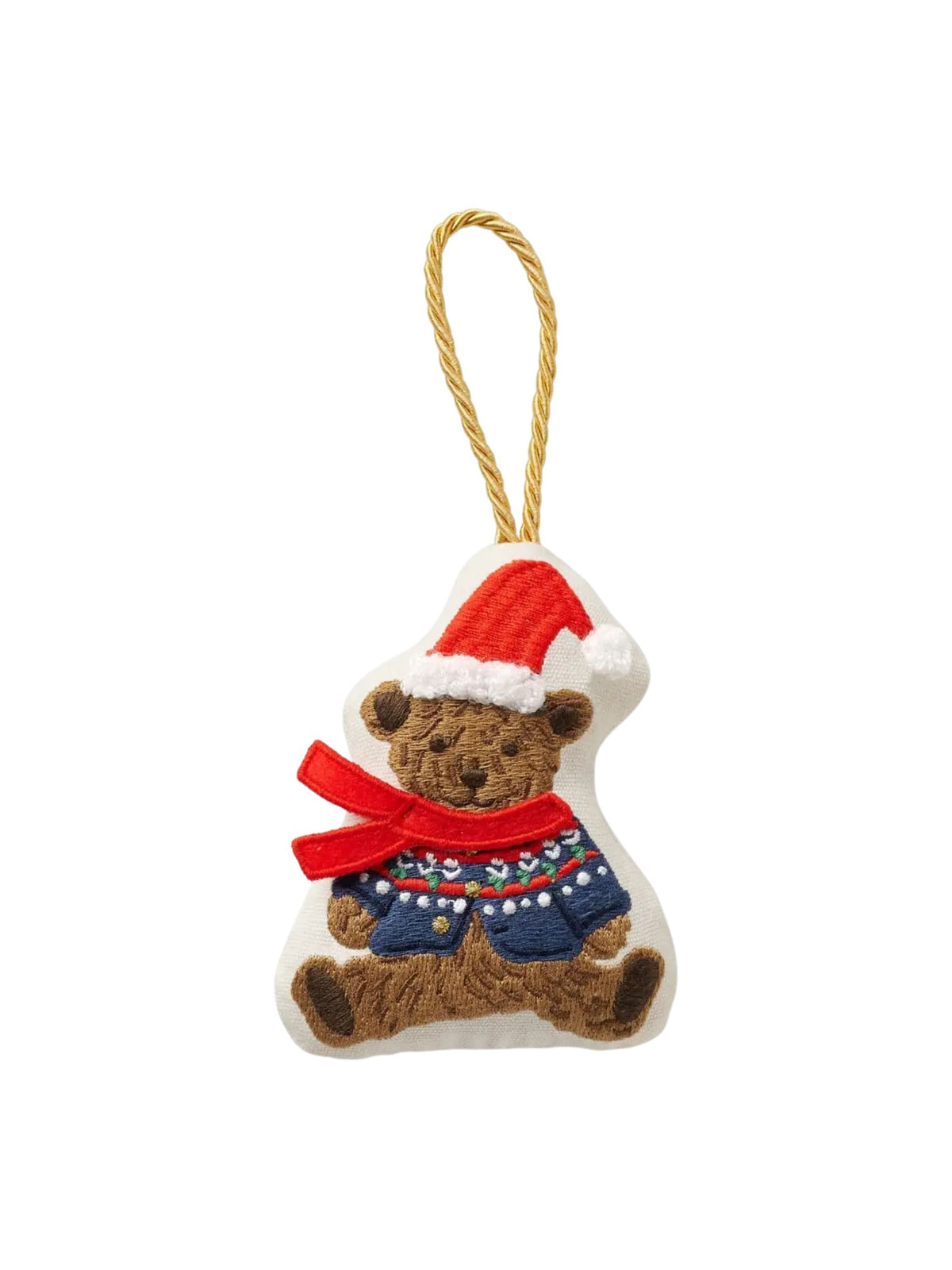 Beary Christmas Embroidered Ornament