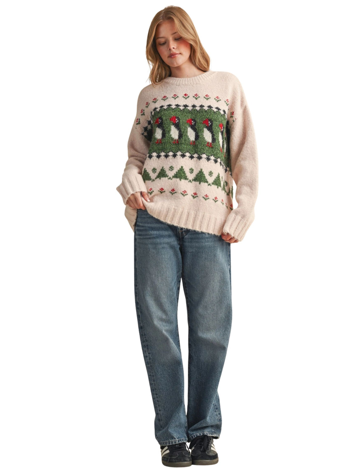 Puffin Motif Sweater