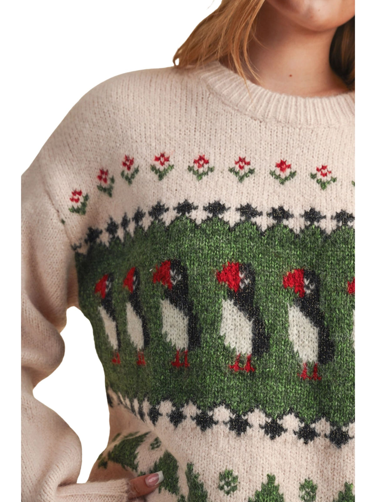 Puffin Motif Sweater