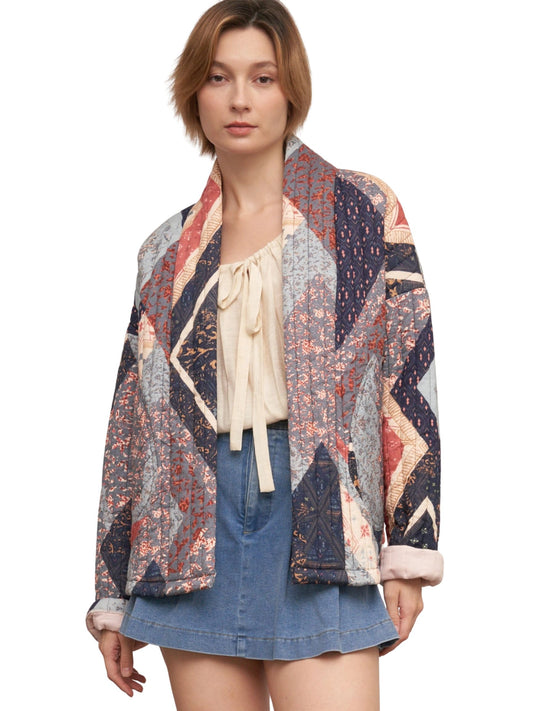 Multi Print Quilted Jacket