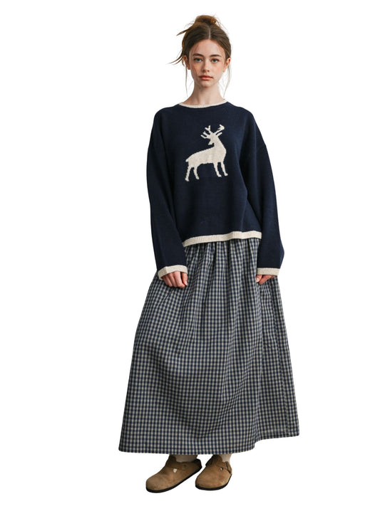 Reindeer Graphic Knit Sweater