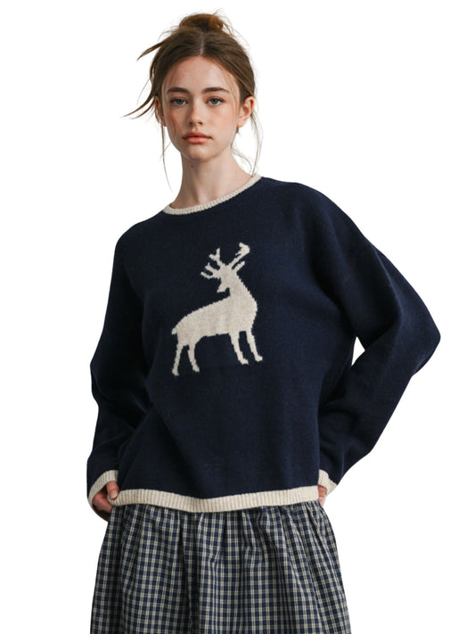 Reindeer Graphic Knit Sweater