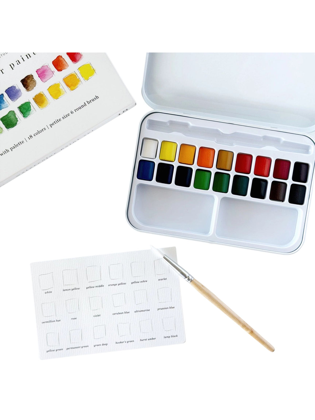 Watercolor Paint Set - 18 colors w/ brush